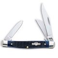 Case Folding Pocket Knife, 2.42 in Clip, 1.58 in Sheep Foot, 1.57 in Pen L Blade, 3-Blade, Blue Handle 2806